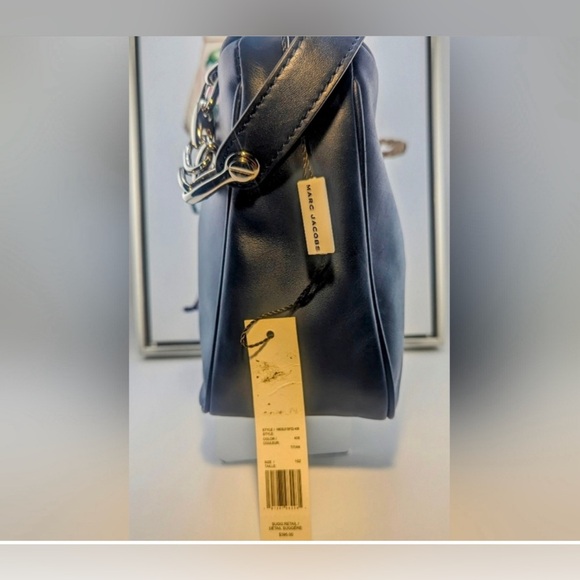 Marc Jacobs Leather Chain-Link Shoulder Bag, Navy NWT - Picture 5 of 9